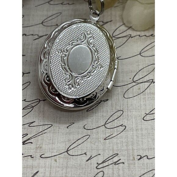 BLUE Rose White Mothers Day Cameo Locket Silver Easter Daughter Gift Wedding - Picture 5 of 10